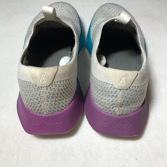 Allbirds tree dasher white purple blue sneakers w6 running slip on washable - Picture 9 of 11